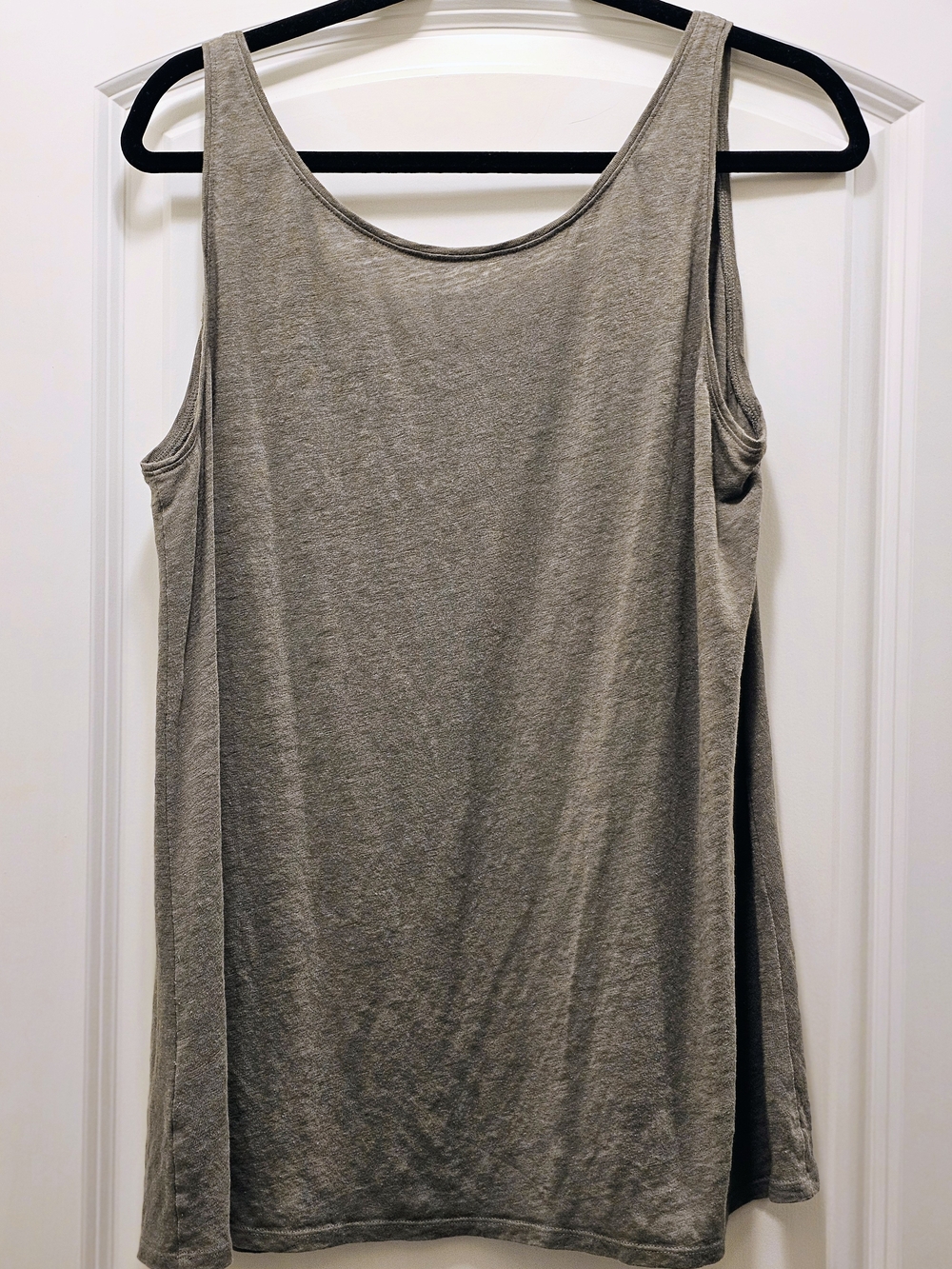 Eileen Fisher 100% Linen Sequin Embellished Tank Top Gray Size Large - Picture 4 of 5